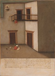 バルコニーから落ちる 作： Unbekannt Unbekannt